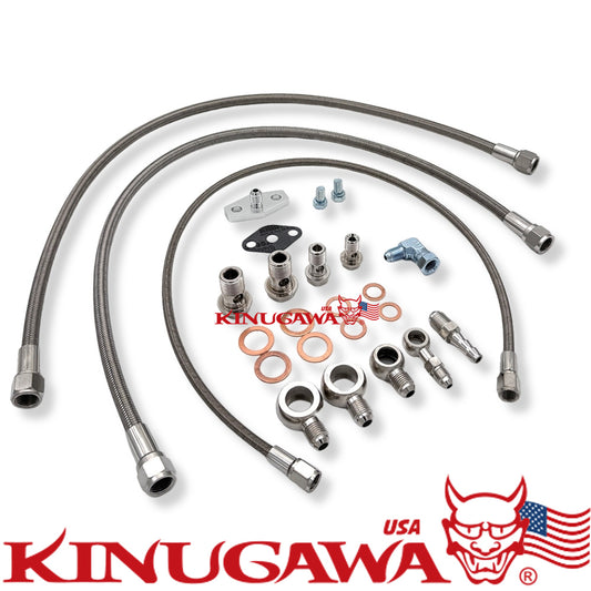 Kinugawa Oil Water Line FOR Nissan Skyline RB25DET 6AN Line with T3  top mount