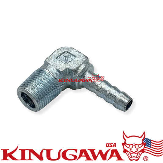 Forged Steel Adapter Fitting 90 Deg 3/8 BSPT BSP Male - 5/16" Hose Barb C12-6