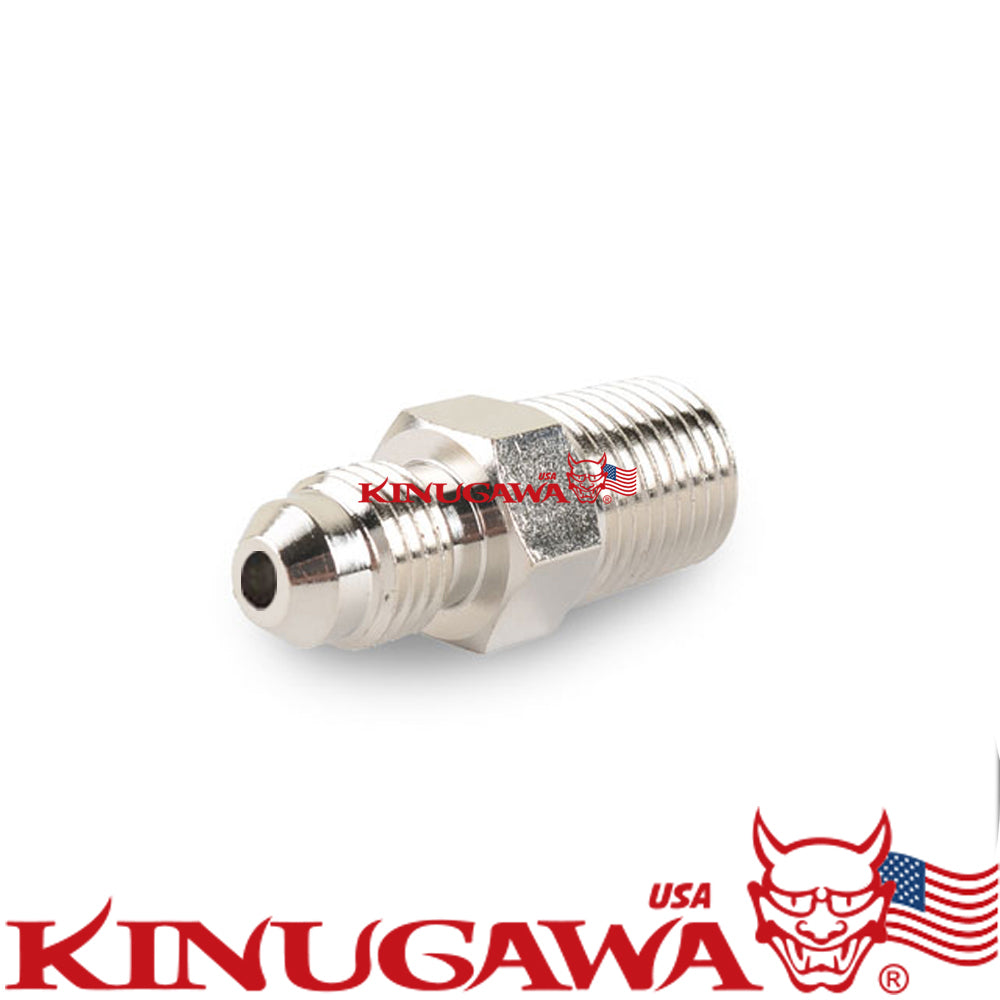Adapter Fitting 1/8" NPT Male to -3 AN for T3/T4 & GT40-47 ( 1/8" tapped )