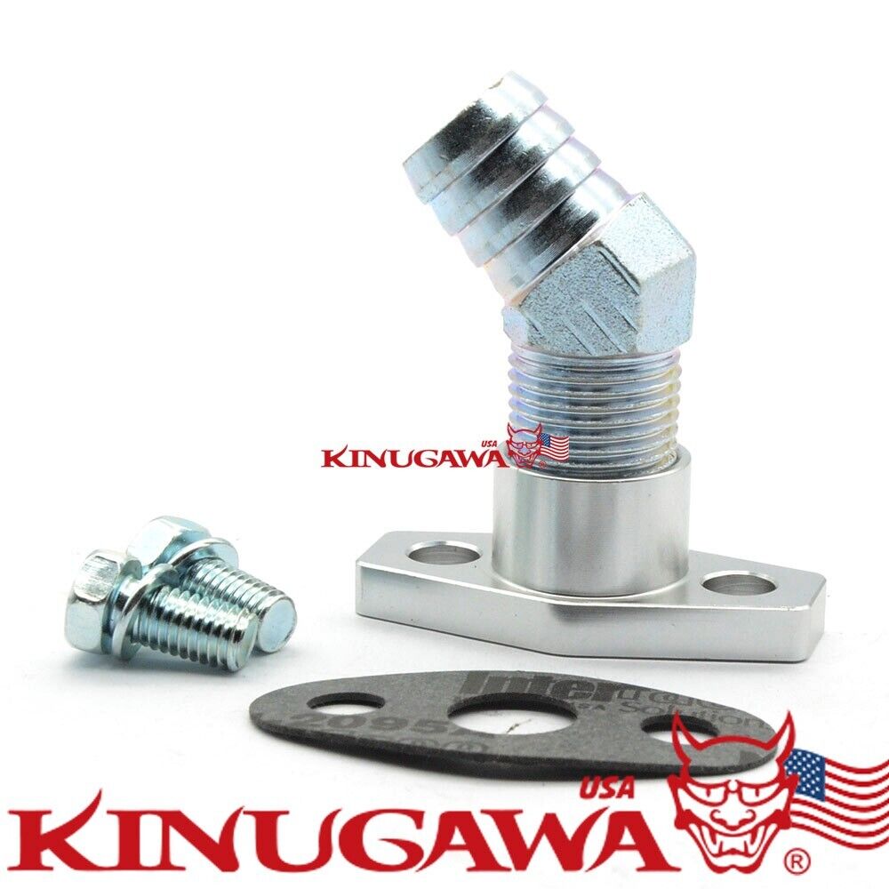Turbo Oil Drain Flange 45 DEG  5/8" Barb for G series G25 G30 G35 660 770 900