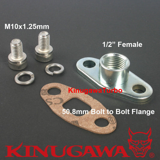 Turbo Oil Return Drain Flange kit Mitsubishi TE06H TD07S T67-25G 1/2" Female