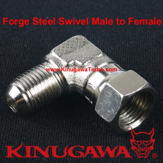 Adapter Fitting Forged 90 degree Swivel -6 AN Female to 6AN Male