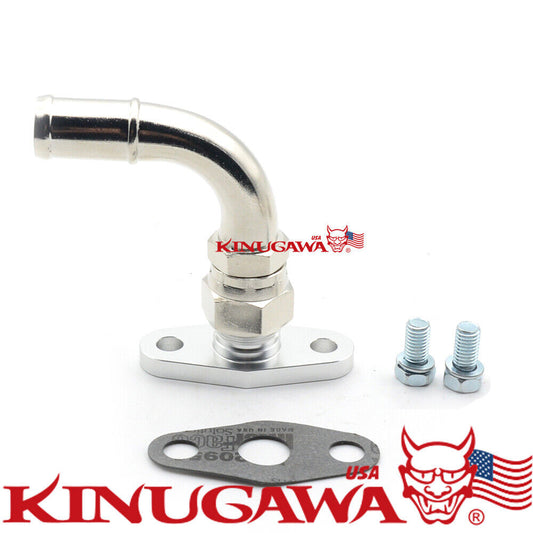 Turbo Oil Return Drain Pipe Kit For Garrett GT32 GT40 GT42 T3 T4 90Deg 16mm 5/8"