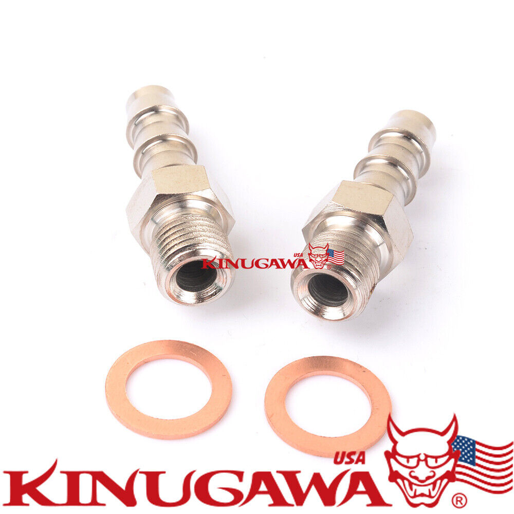 Kinugawa Turbo Water Coolant Fitting M12x1.5 to 3/8" Hose Barb Saab / Volvo TD04