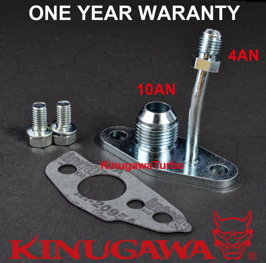 Turbo Oil Feed & Drain Flange TOYOTA CT9 CT12 CT20 CT26 4AN Feed / 10AN Return