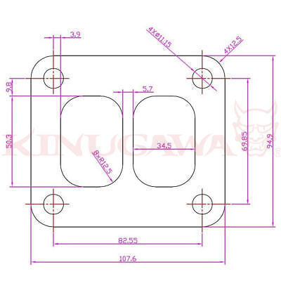 T4 Divided Turbo Manifold Inlet FLANGE Mild steel