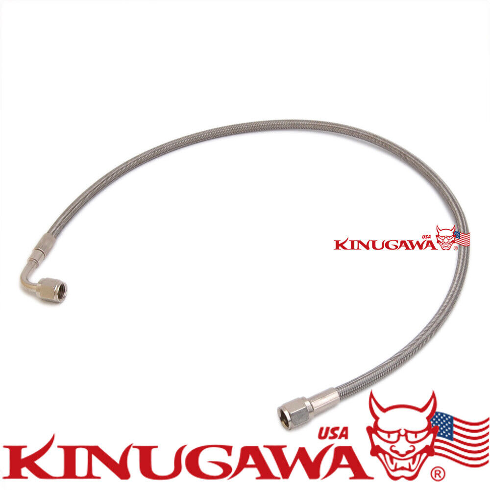 Briade Stainless Oil Feed Line -4AN AN4 with 90 Degree female Made in US / 30"