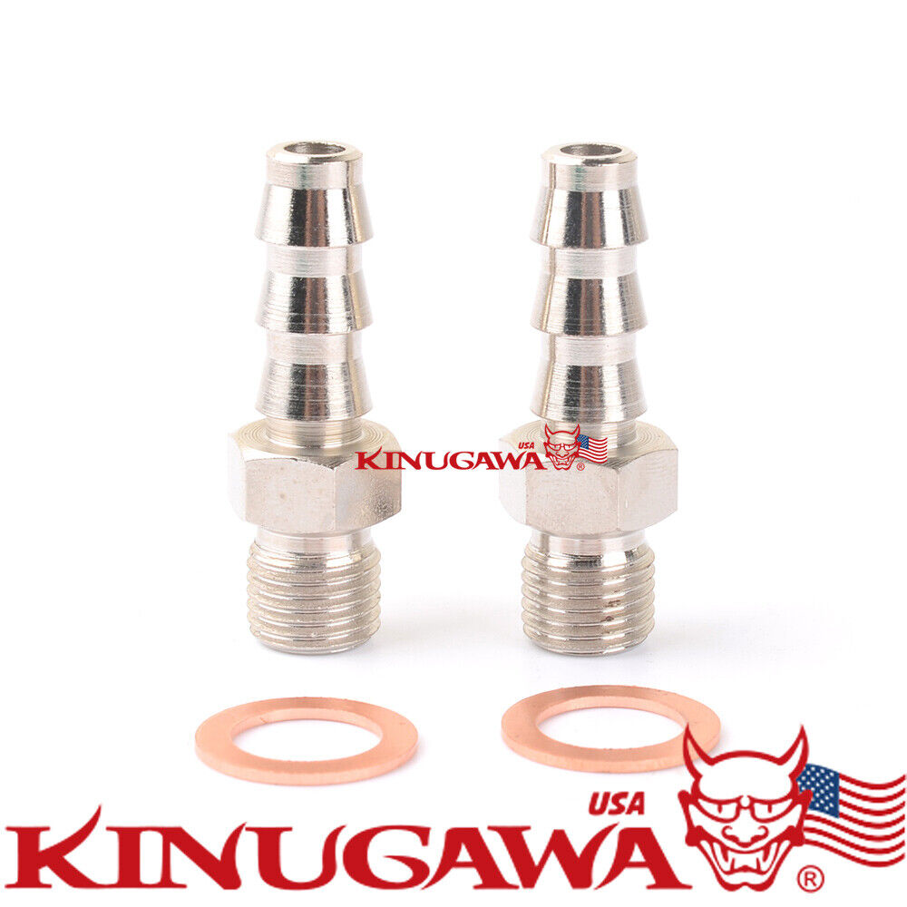 Kinugawa Turbo Water Coolant Fitting M12x1.5 to 3/8" Hose Barb Saab / Volvo TD04