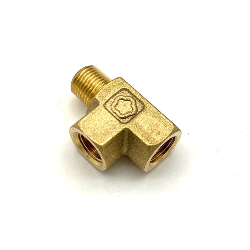 1/8 BSPT T Piece Brass Sensor Adapter Fitting  For Oil Pressure Gauge