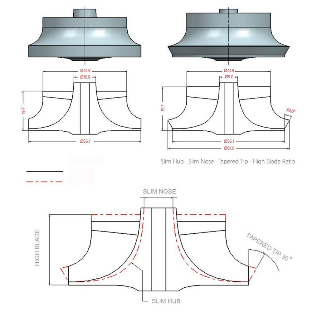 Billet Compressor Wheel for Garrett GT2252S 452187-0006 Nissan Trade / Capsstar