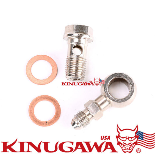 Turbo Coolant Banjo Bolt kit M14x1.5 mm to -4AN Garrett GT28R GT30R GT35R Long