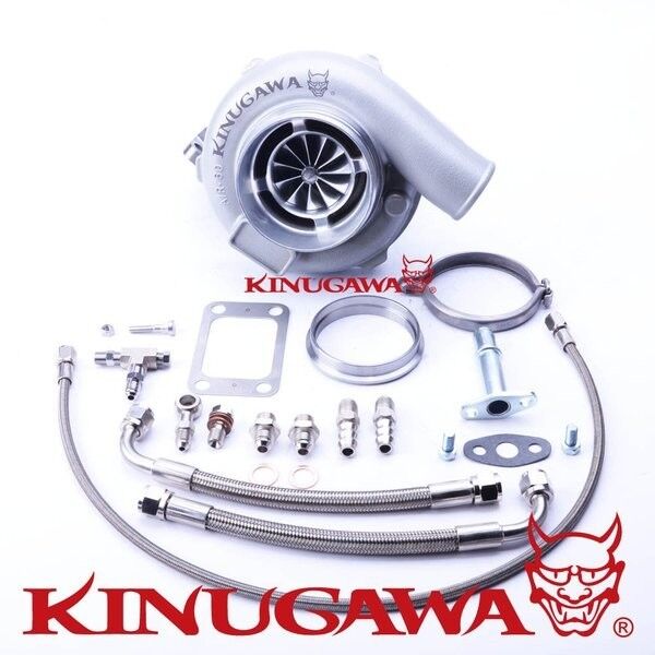 Kinugawa Ball Bearing Turbocharger 4" Anti Surge GTX3076R 60mm w/ .57 T3 V-Band