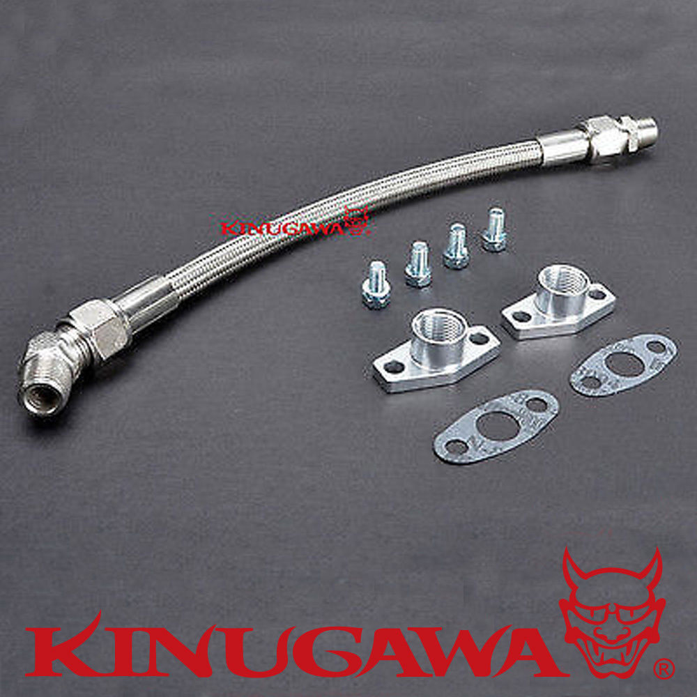 Turbo Oil Return / Drain Line Kit 10AN Garrett GT25R GT28 GT30 Ball Bearing 35cm