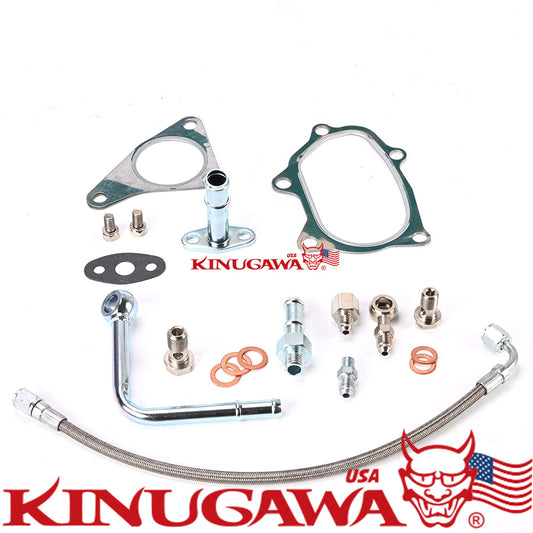 Oil Water Install Kit for SUBARU WRX Impreza EJ20 W/ Garrett GT25R GT28R GT30 GT35