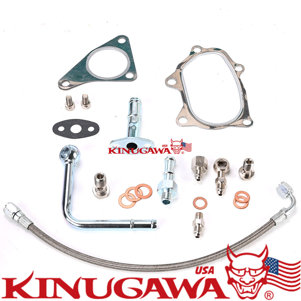 Oil Water Install Kit for SUBARU WRX Impreza EJ20 W/ Garrett GT25R GT28R GT30 GT35
