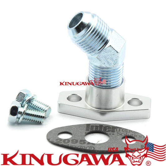 Turbo Oil Return Flange kit 38mm -45 deg 10AN TD03 TD03 TD04 TD05 TD06