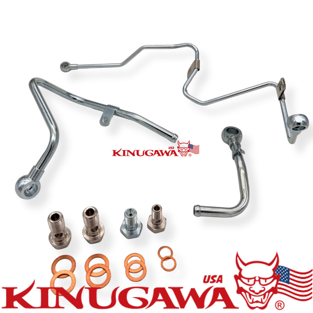 Turbo Oil & Water Line kit 4B11T Lancer EVO X 10 w/ Stock TD05H TD05HA Hard line