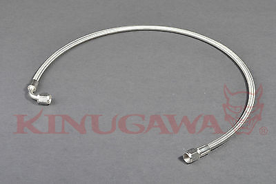 Braided Steel Teflon Hose 1/4" 4AN to 4AN Straight - 90 Degrees - 50"