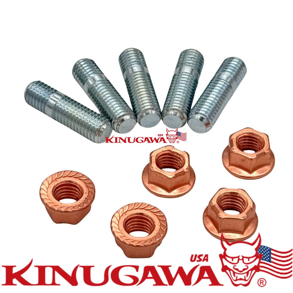 Stud Kit w/ Egged Cooper Nuts  M10x1.5 Garrett GT40 GT42 Turbo /Stud 35.5mm long
