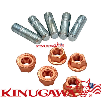 Stud Kit w/ Egged Cooper Nuts  M10x1.5 Garrett GT40 GT42 Turbo /Stud 35.5mm long