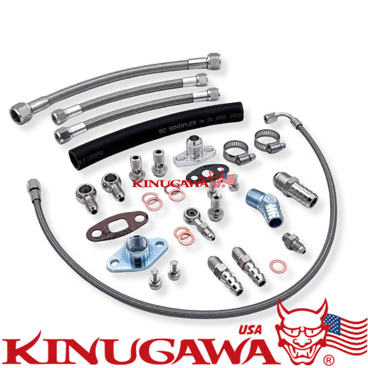Turbo Oil & Water Line TOYOTA 1JZ-GTE 2JZ-GTE w/ Garrett GT30R GT3582R GTX3582