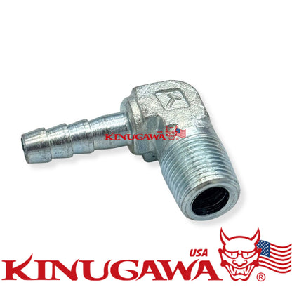 Forged Steel Adapter Fitting 90 Deg 3/8 BSPT BSP Male - 5/16" Hose Barb C12-6
