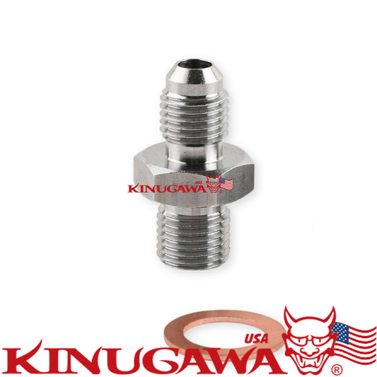 SUS304 Adapter Fitting M12x1.25 to 4AN Oil Feed Supply for TOYOTA 3SGTE Rev 3