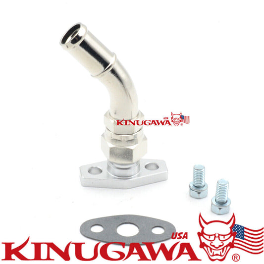 Turbo Oil Return Drain Pipe Kit For Garrett T25 T28 TB25 TB28 45Deg 16mm 5/8" 