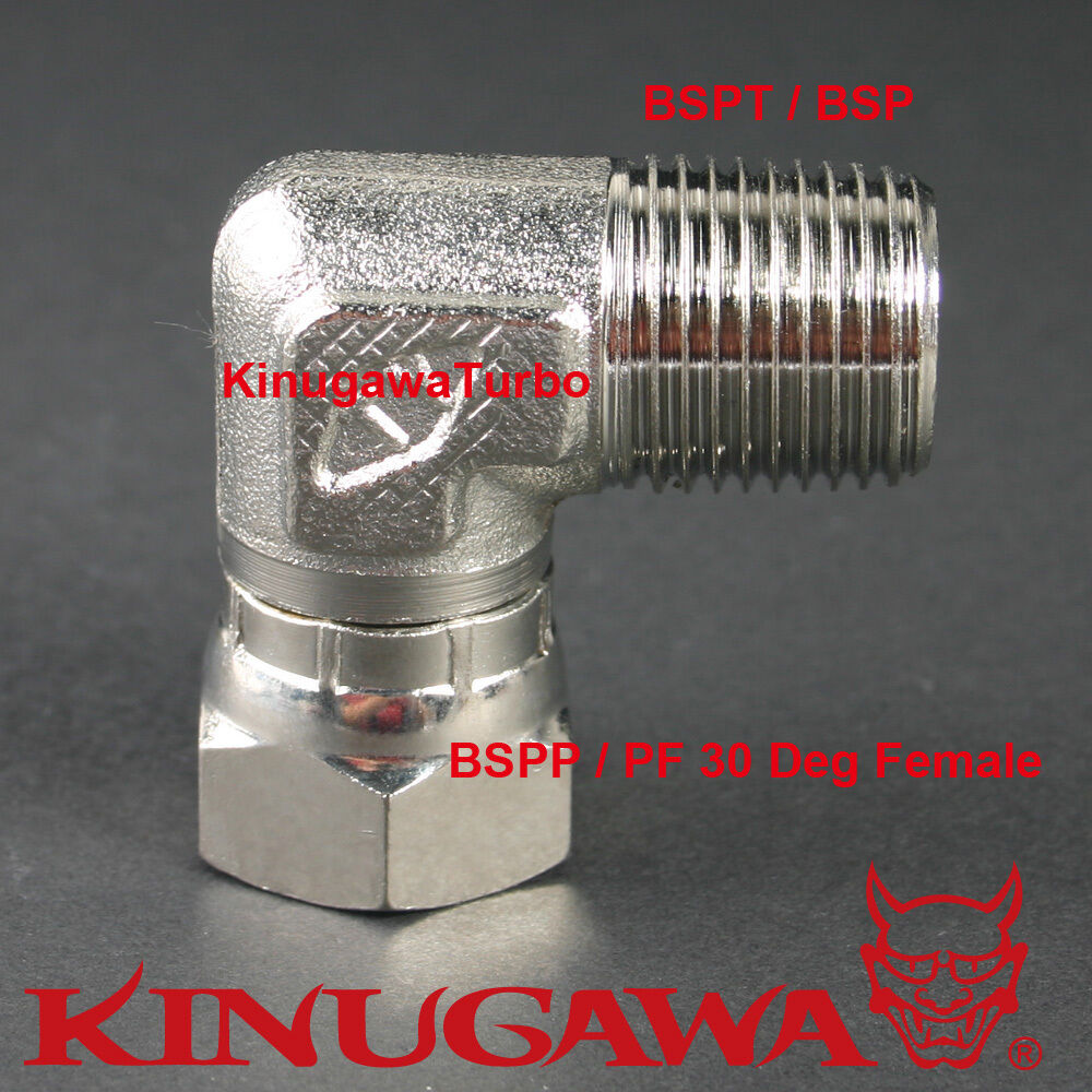 Forged Adapter Fitting Steel 90 Deg 1/4 BSPT BSP to 1/4 BSPP 30 Deg Female C18-8