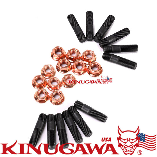 Manifold Stud w/ Egged Cooper Nuts For MITSUBISHI LANCER EVO 10 X 4B11T 12 SETS