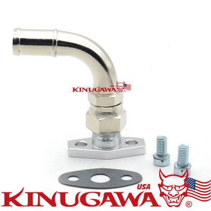 Turbo Oil Return Drain Pipe Kit For Garrett GT25 GT28 GT30 GT35 90Deg 19mm 3/4"