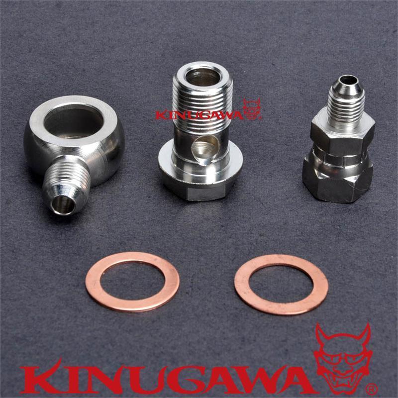 Turbo Coolant Banjo Bolt Kit M16x1.5 mm to -4AN Garrett T3 TB03 SAAB VOLVO