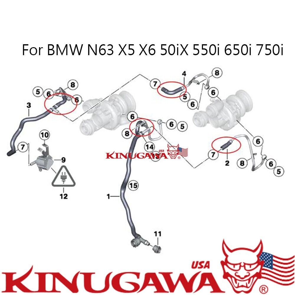 Kinugawa Turbo Coolant Pipe Repair Kit For BMW N63 X5 X6 50iX 550i 650i E70 E71