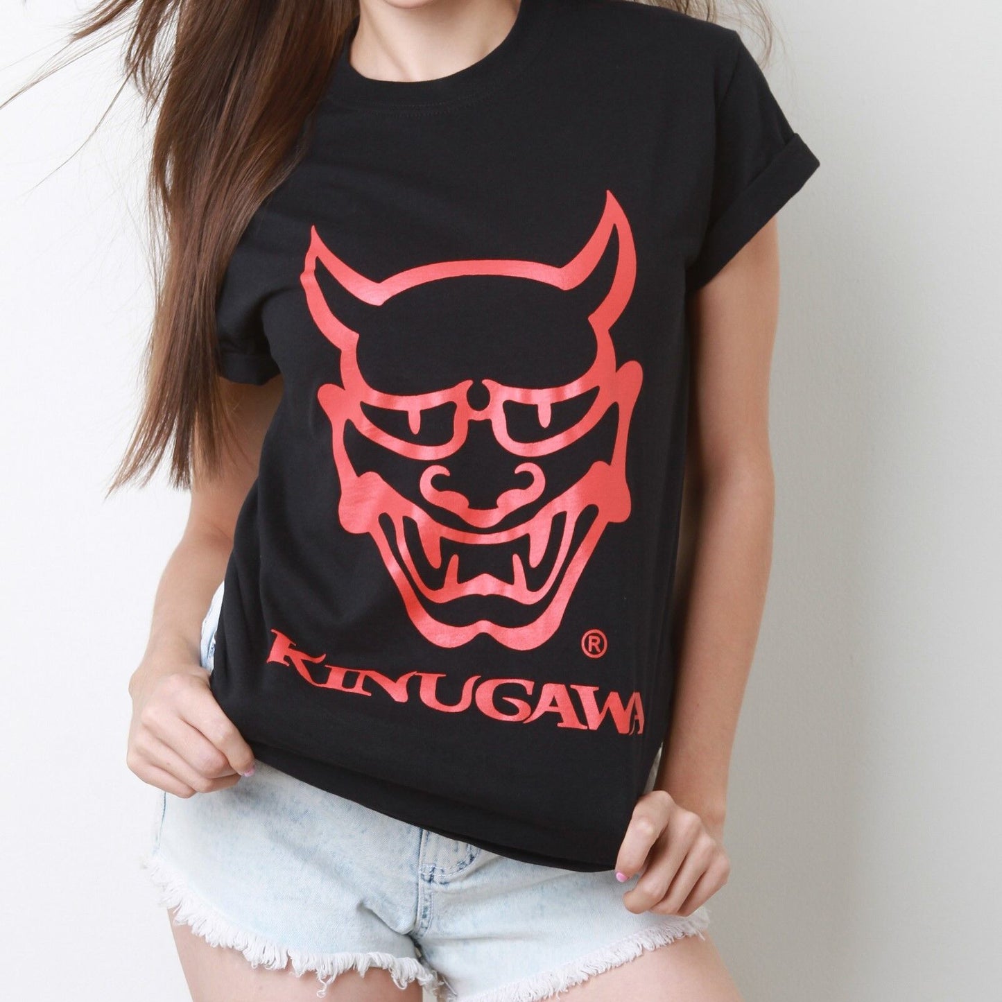 KINUGAWA Burning Red Demon Black T-Shirt