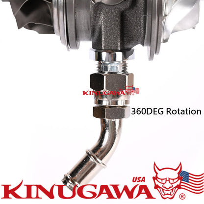 Turbo Oil Return Drain Pipe Kit For Garrett T3 T4 GT32 GT40 GT42 45Deg 5/8" Barb