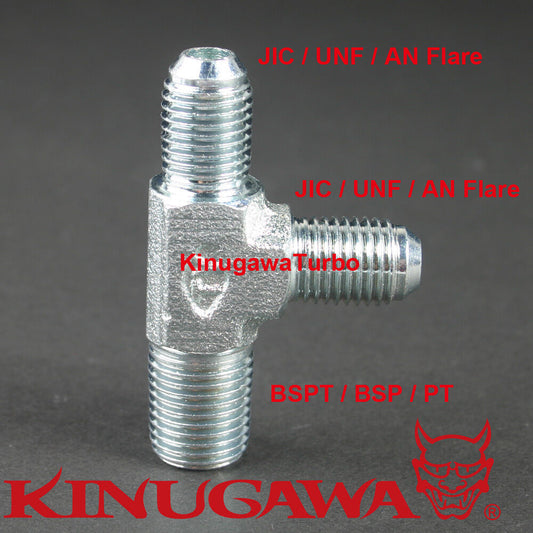 Forged Adapter Fitting Steel Male Run Tee 6AN - 6AN - 3/8 BSPT BSP C17-3