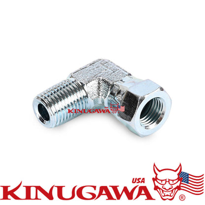 Forged Adapter Fitting Steel 90 Deg Elbow 1/4 BSPT BSP to 4AN Female UNF C18-6