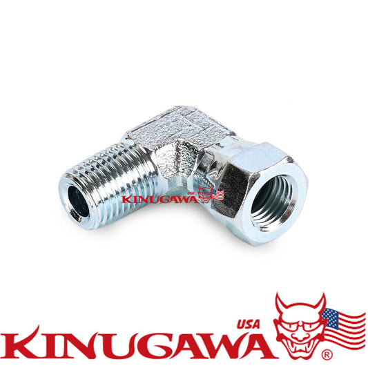 Forged Adapter Fitting Steel 90 Deg Elbow 1/4 BSPT BSP to 4AN Female UNF C18-6