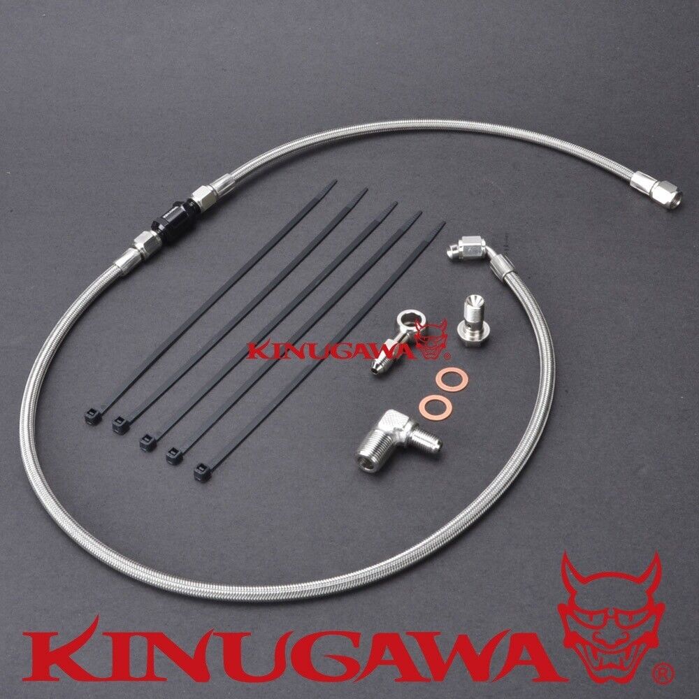 Oil Filter Housing Feed Line Kit  For Mitsubishi Evo 9 w/ Garrett G25 G30 G35 BB