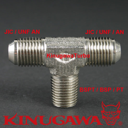 Forged Adapter Fitting Steel Male Branch Tee 6AN - 3/8 BSPT BSP - 6AN C15-8