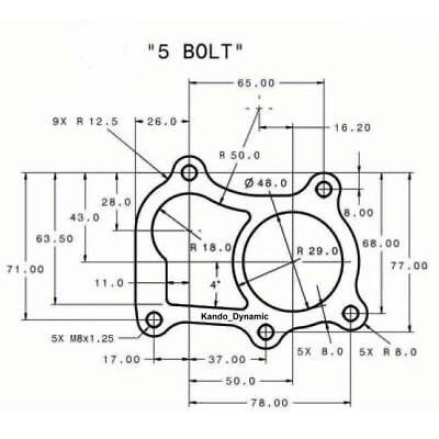 Turbo Flange & Gasket Garrett GT2252 Turbine Outlet