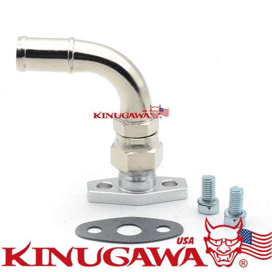 Turbo Oil Return Drain Pipe Kit For Garrett T25 T28 TB25 TB28 90Deg 16mm 5/8" 