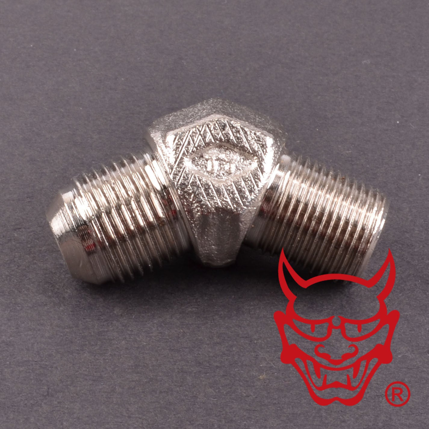 Adapter 45 degree 3/8” PT to -8AN Male to Male Fitting
