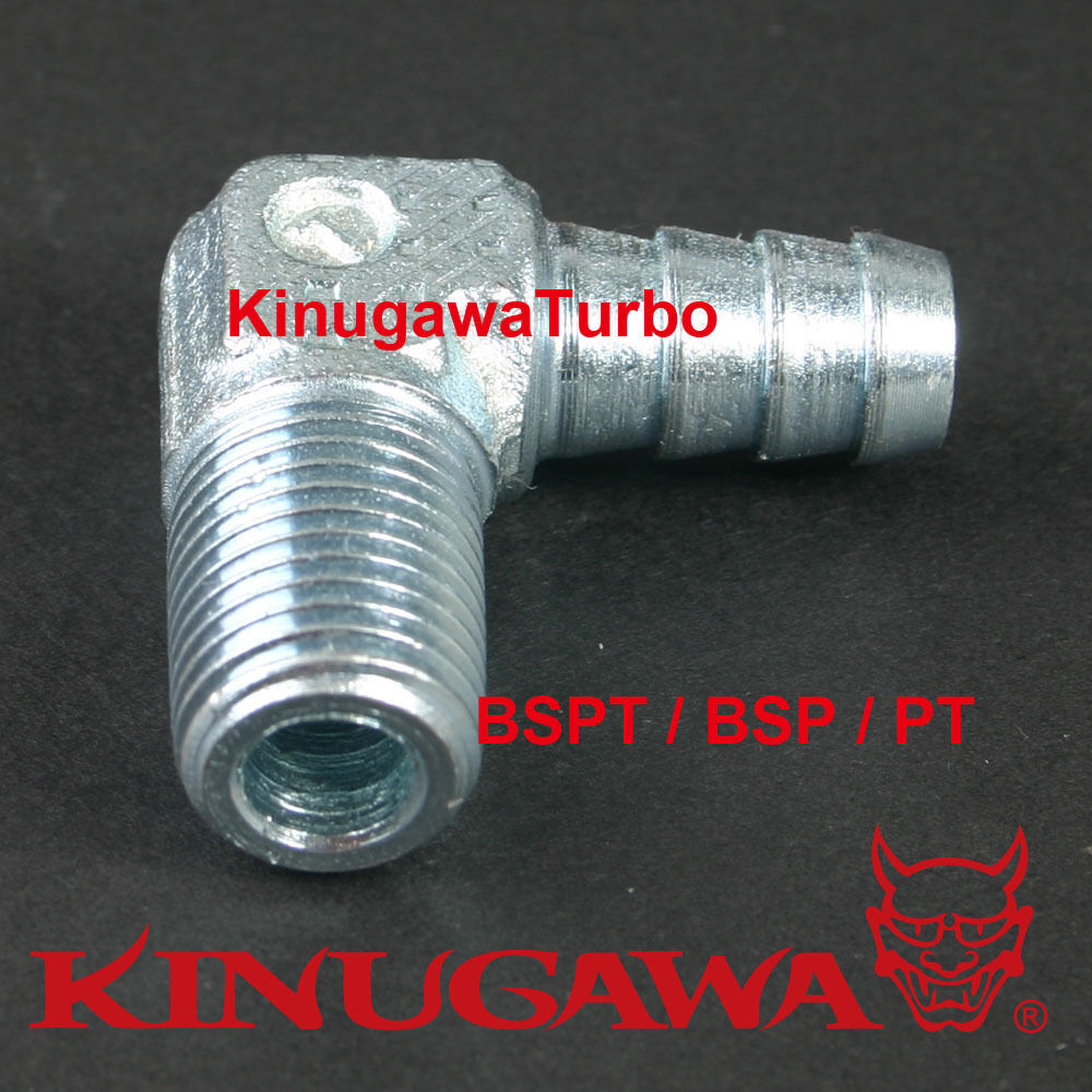Forged Steel Adapter Fitting 90 Deg 1/8 BSPT BSP Male - 1/8" Hose Barb C11-6