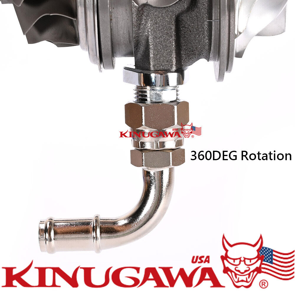 Turbo Oil Return Drain Pipe Kit For Garrett GT32 GT40 GT42 T3 T4 90Deg 16mm 5/8"