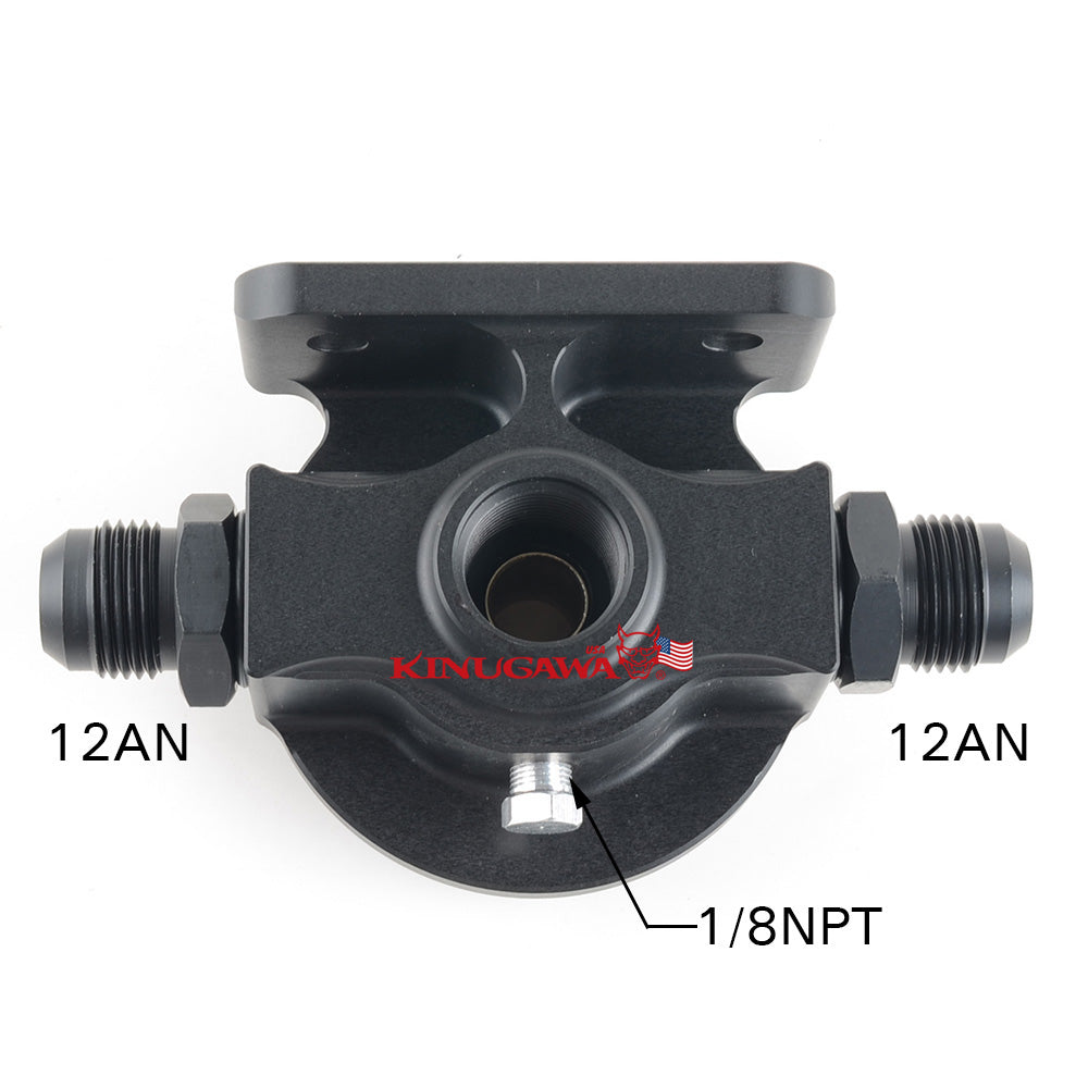 AN12 High flow ALU Oil Filter Cooler Sandwich Block Adapter Gauge Sensor Plate
