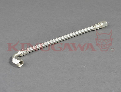 Braided Steel Teflon Hose 1/4" 4AN to 4AN Straight - 90 Degrees - 55"